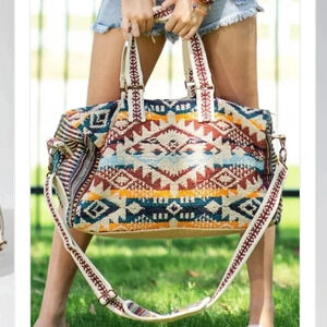 New! Aztec Boho Duffle Travel Bag